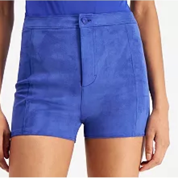 Guess XSmall Shorts Ruby Faux Suede Hot Shorts in Tanzanite blue purple NWT - Picture 3 of 9